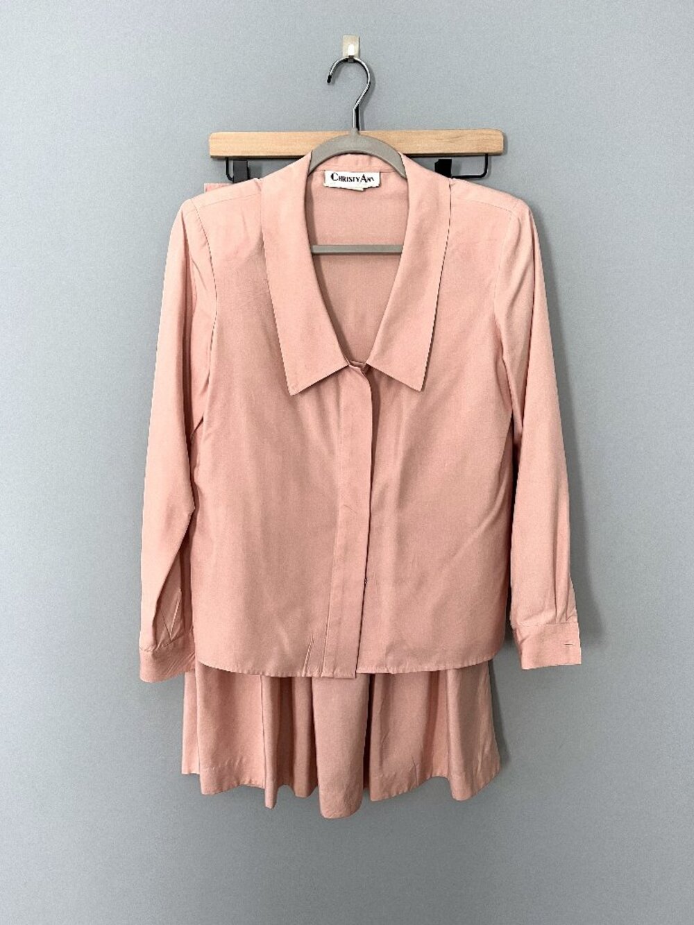 Vintage Christy Ann Shirt & Skirt Set (Pink) 4